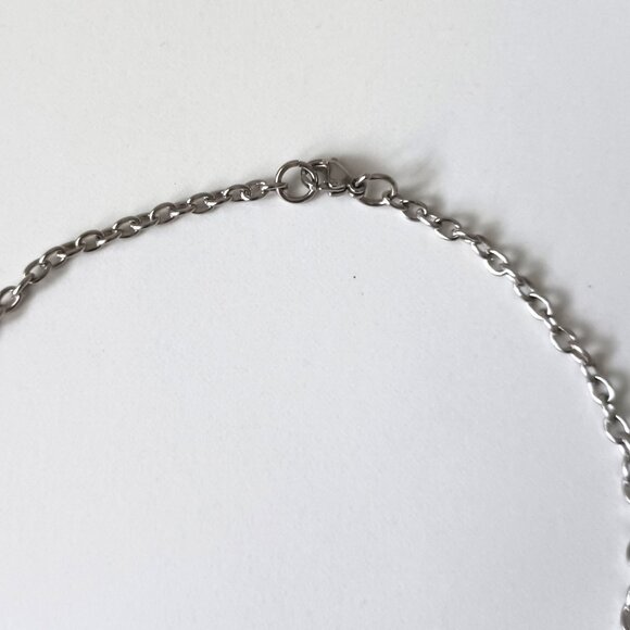 Mother of Pearl Nacre Shells on a Surgical Stainless Steel Chain Necklace - Picture 6 of 6